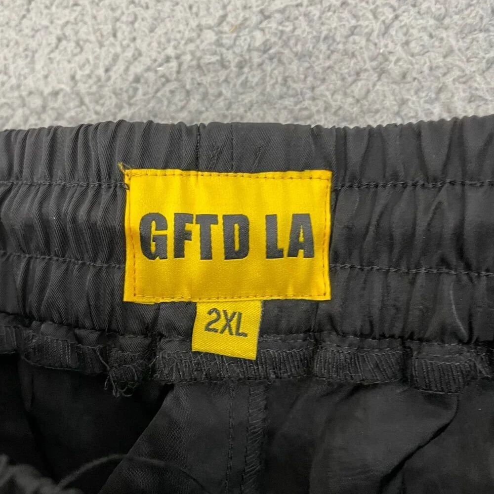 GFTD LA Pants Men 2XL Black Pull On Drawstring Nylon‎ Cargos